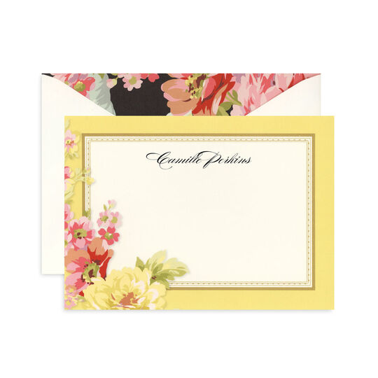 Yellow Rose Flat Correspondence Cards